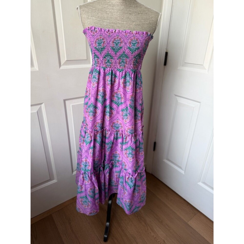 J.MARIE the ivy midi dress in purple print Medium